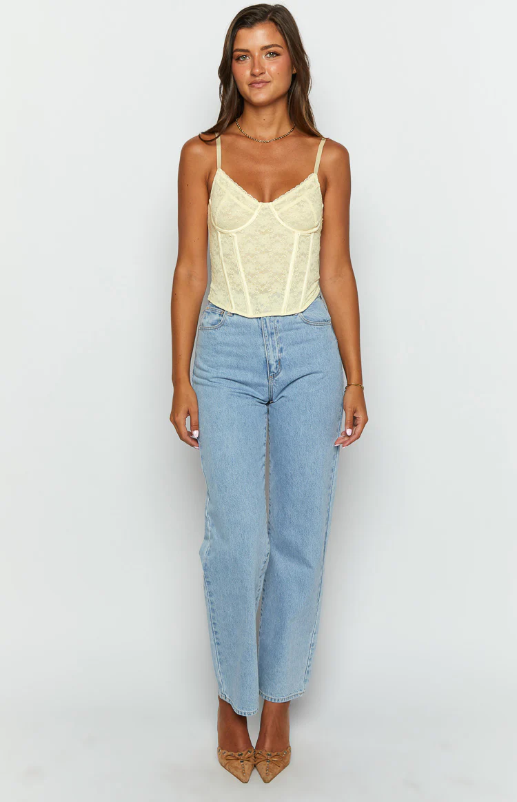 Lace Lotus Cream Corset Top - Image 2