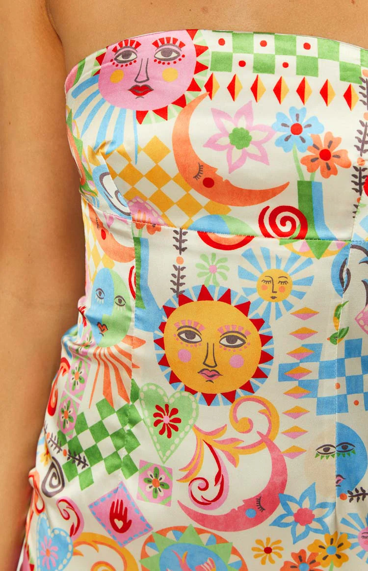Lauren Summer Print Strapless Mini Dress - Image 6