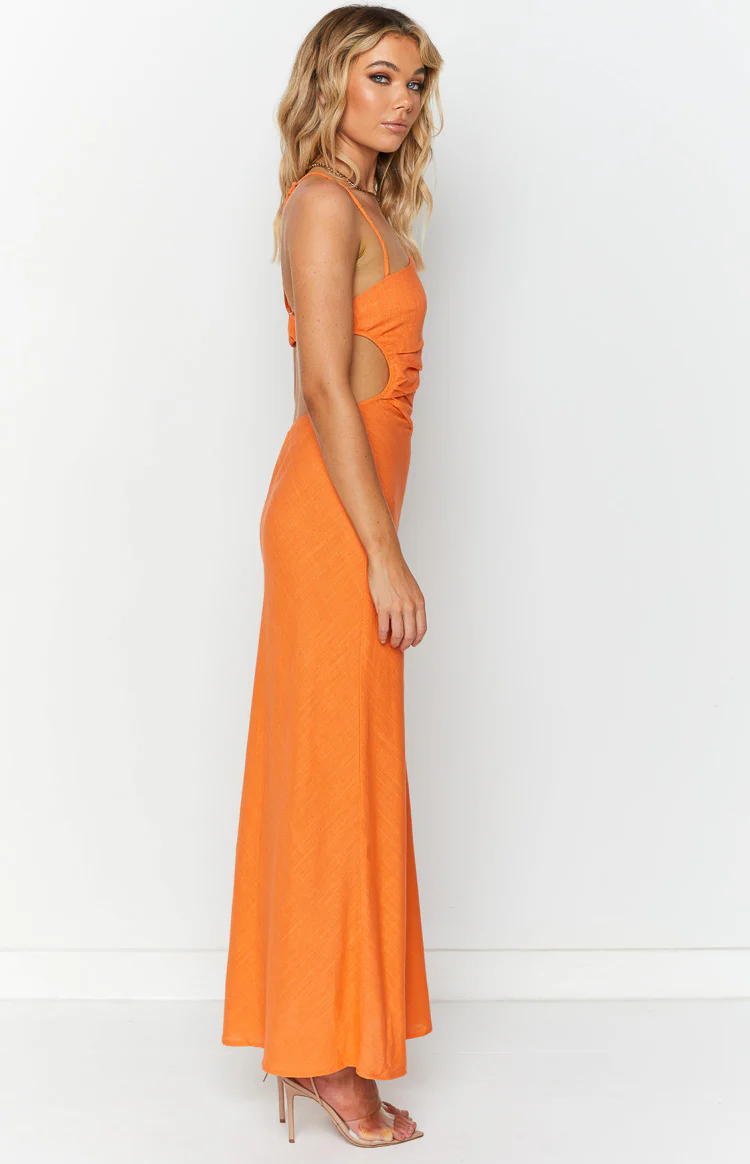 Lene Orange Maxi Dress - Image 3