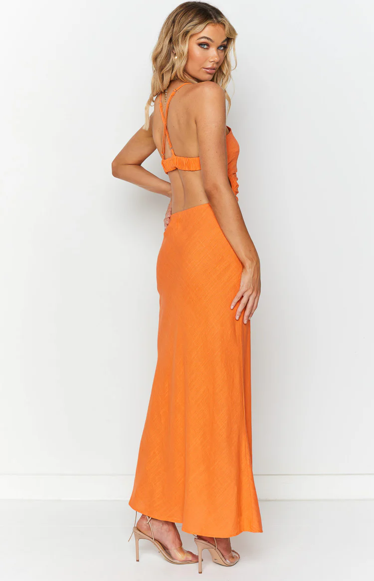 Lene Orange Maxi Dress - Image 4
