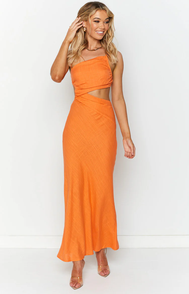 Lene Orange Maxi Dress - Image 5