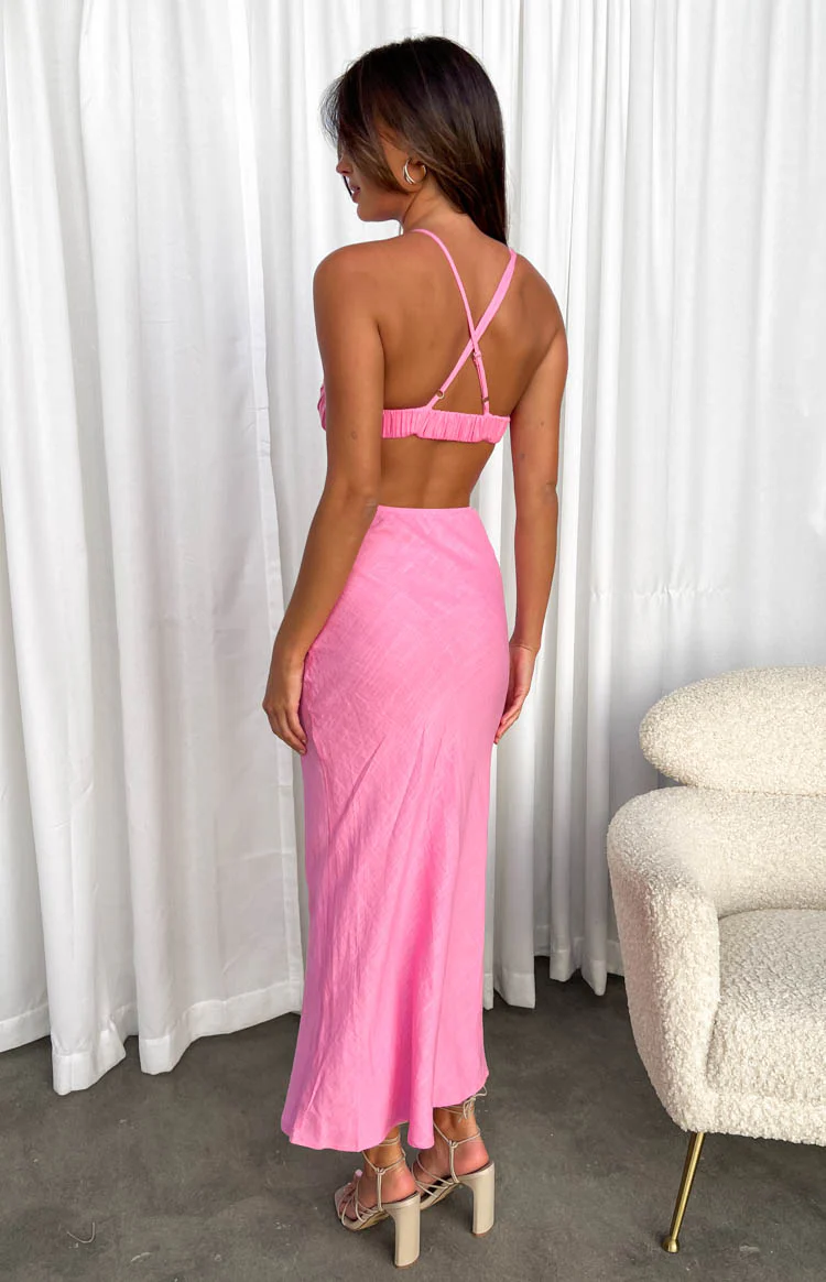 Lene Pink Maxi Dress - Image 8
