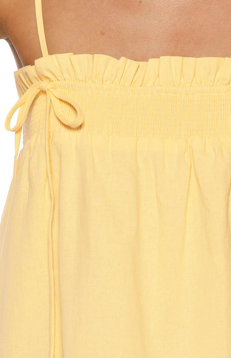 Leone Yellow Shirred Bust Mini Dress - Image 6