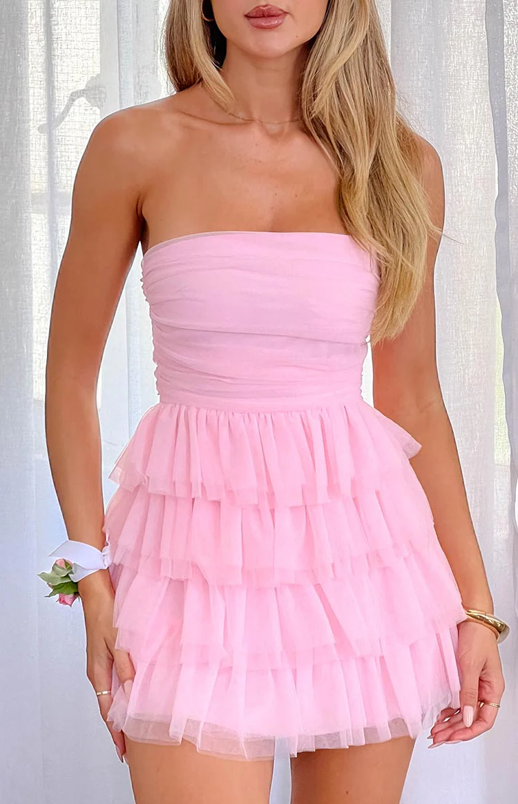 Leto Pink Mini Dress - Image 7