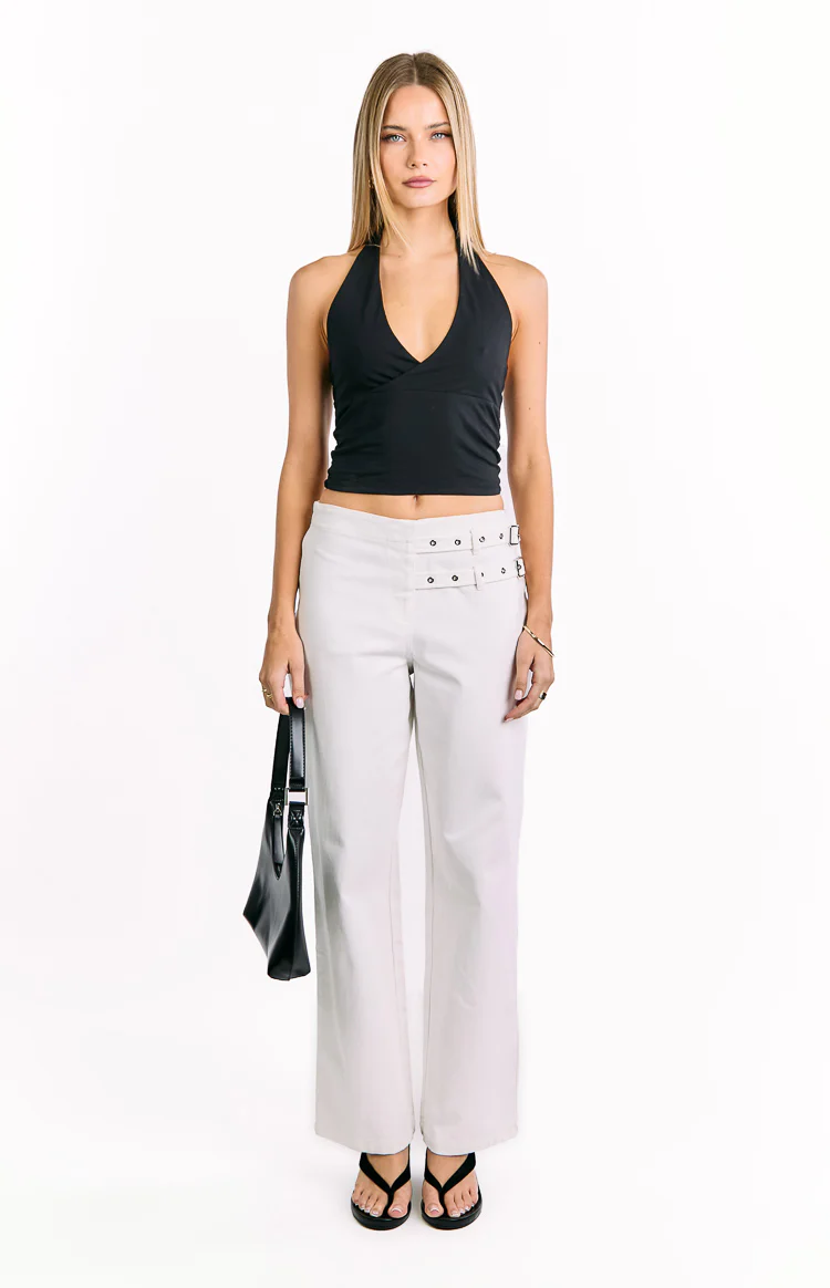 Lila Off White Buckle Pants - Image 5