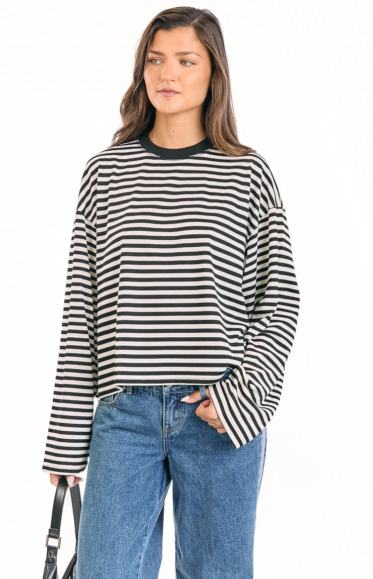 Lioness Bloom Onyx Stripe Long Sleeve Top - Image 2