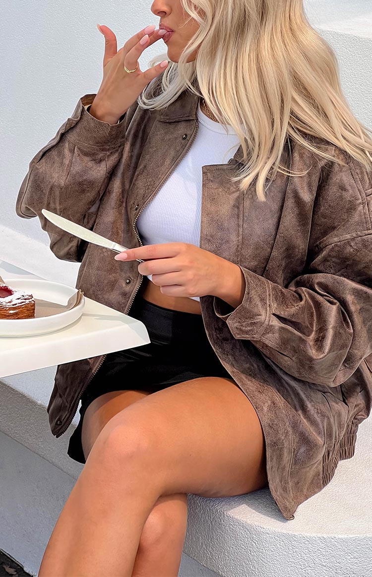 Lioness Kenny Chocolate Bomber Jacket - Image 16