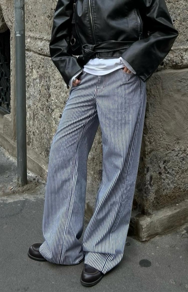 Lioness Top Model Navy Stripe Jean - Image 7