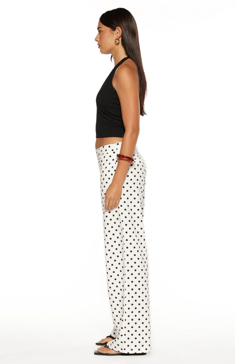 Loreta White Polka Dot Low Waist Pants - Image 6