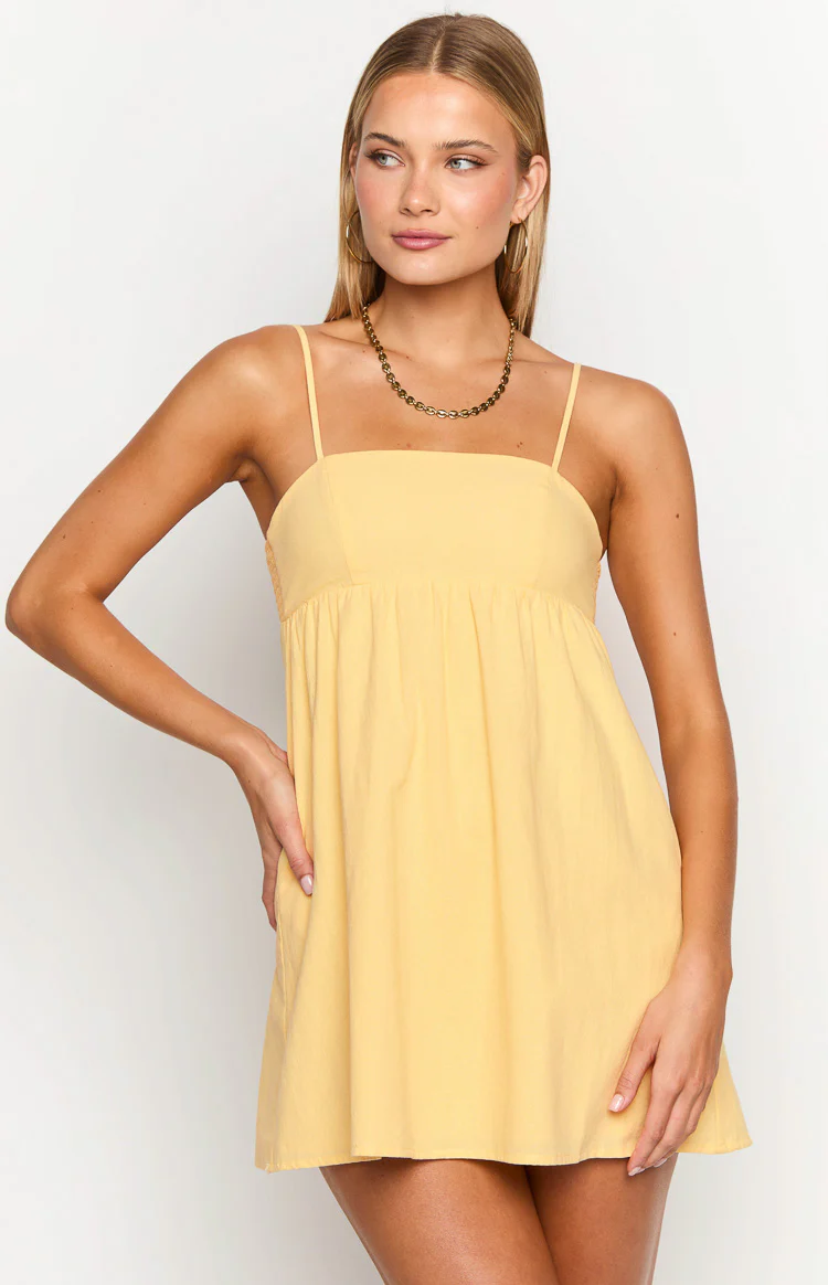 Lotus Love Affair Yellow Mini Dress - Image 2