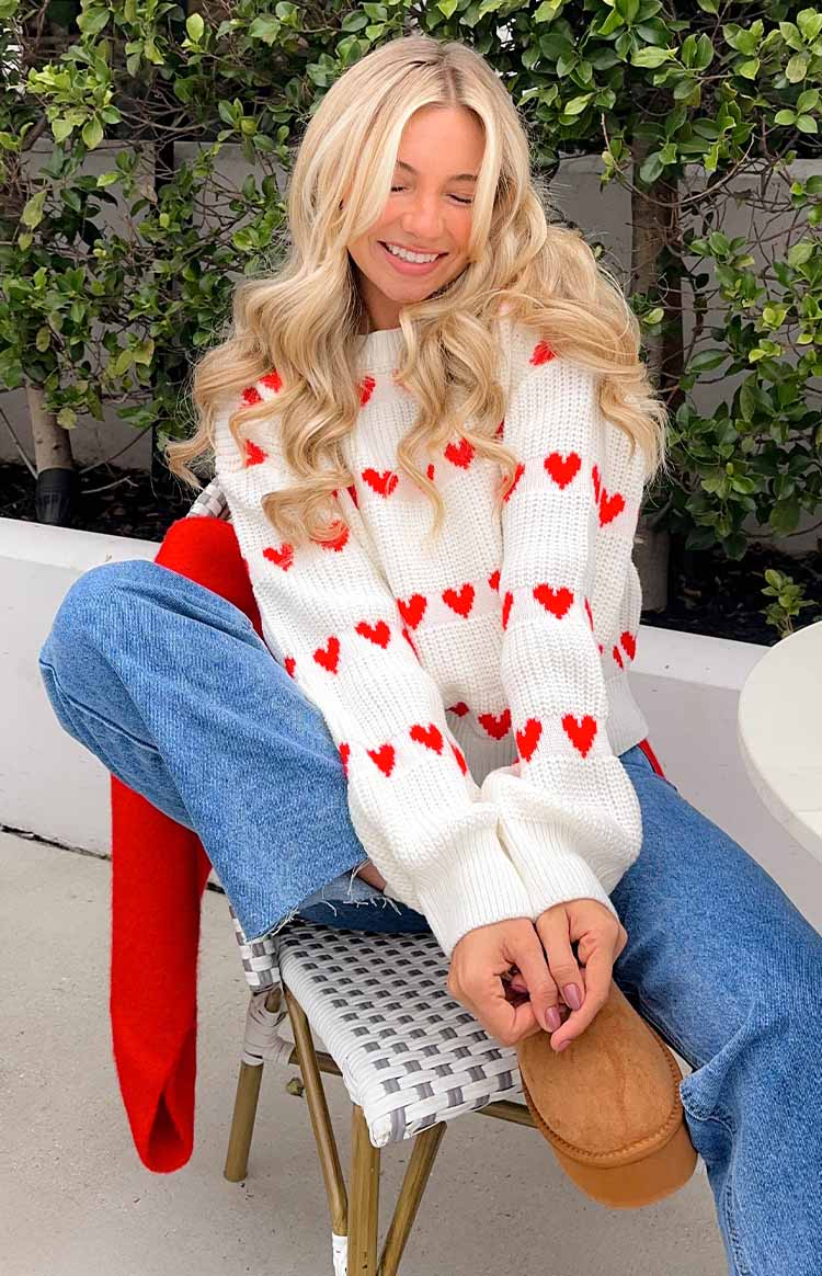 Lovey Red Heart Stripe Jumper - Image 14