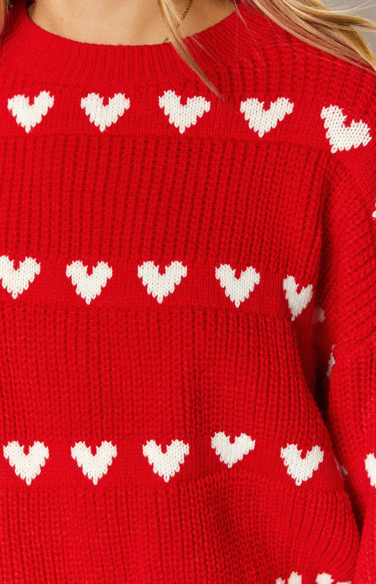 Lovey White Heart Stripe Jumper - Image 5