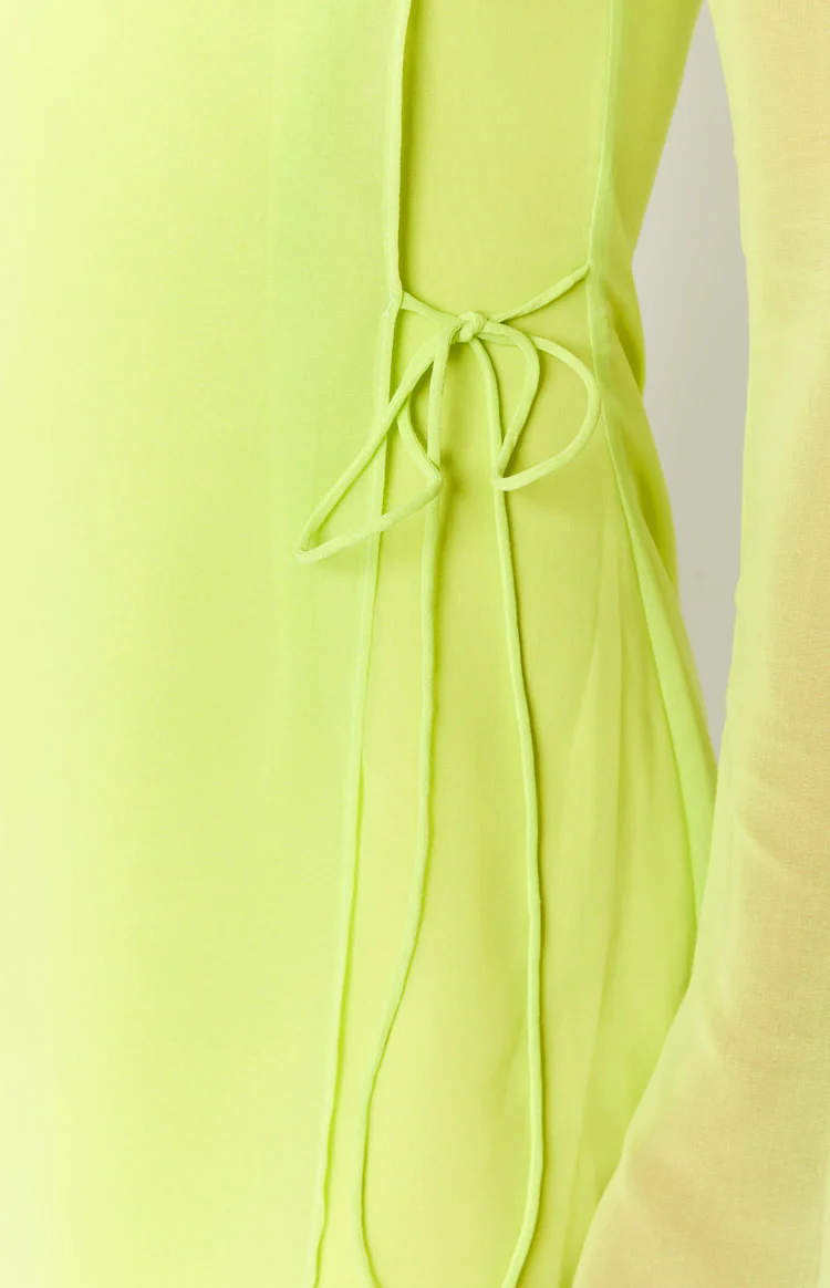Lucy Lime Long Sleeve Mini Dress - Image 6