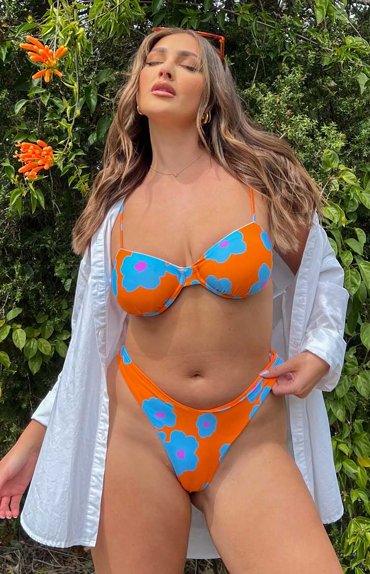 9.0 Swim Luella Orange Floral Bikini Bottoms - Image 12