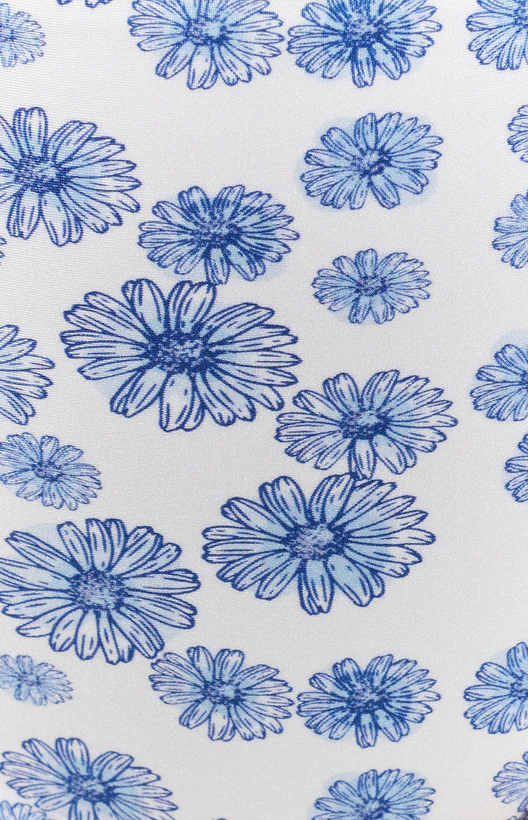 Majorca High Waisted Bikini Bottoms Blue Daisy - Image 9