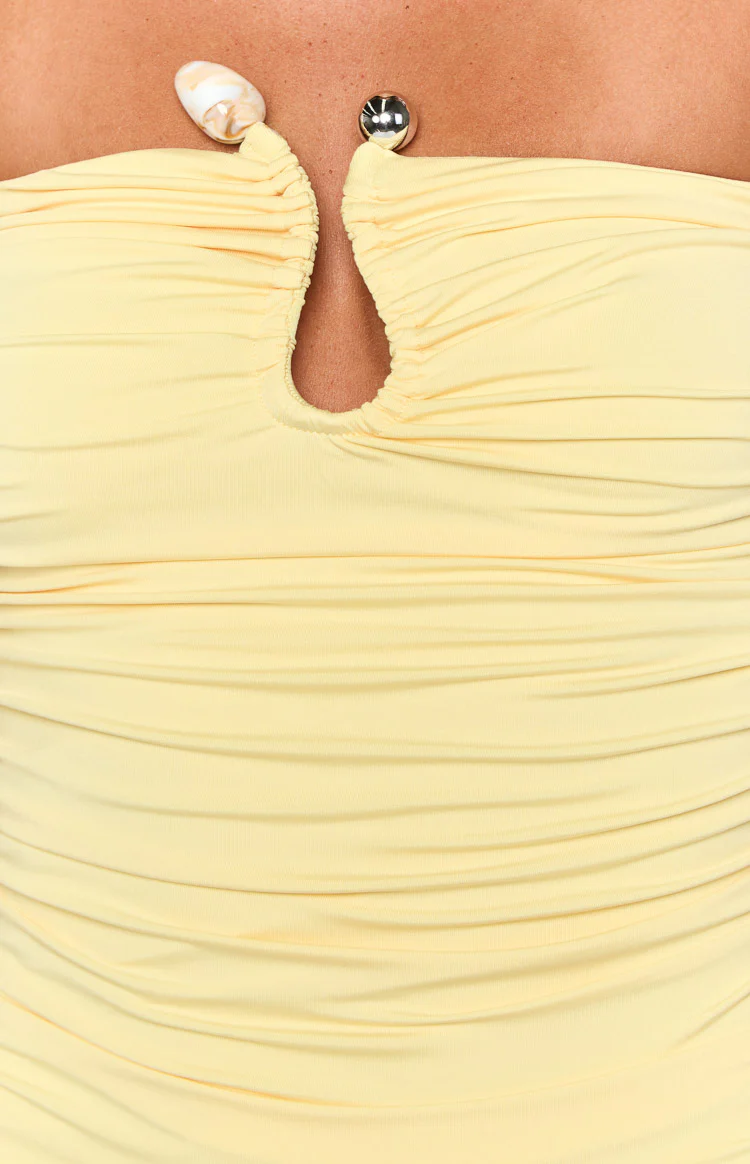 Mally Yellow Strapless Mini Dress - Image 6
