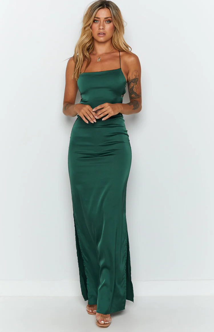 Manhattan Slip Formal Dress Emerald - Image 11