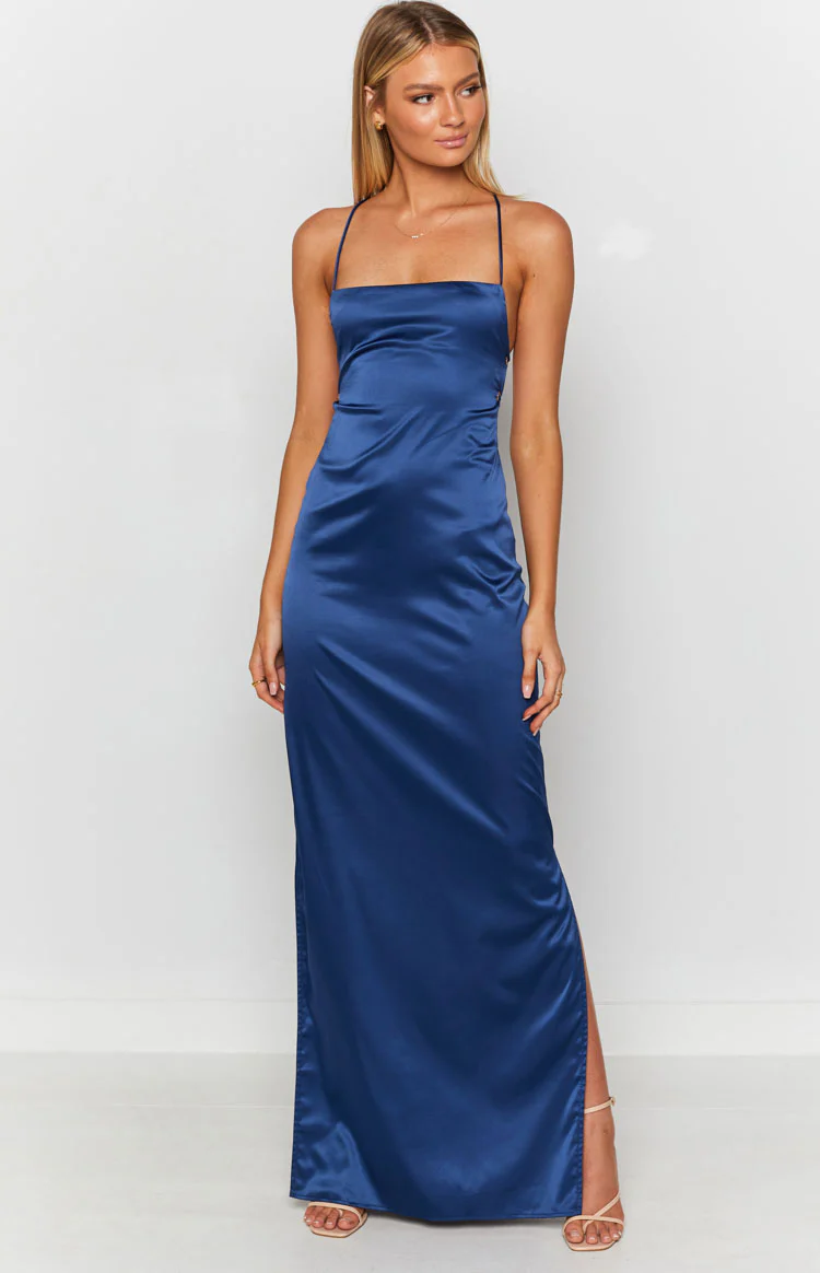 Manhattan Slip Formal Dress Navy - Image 10