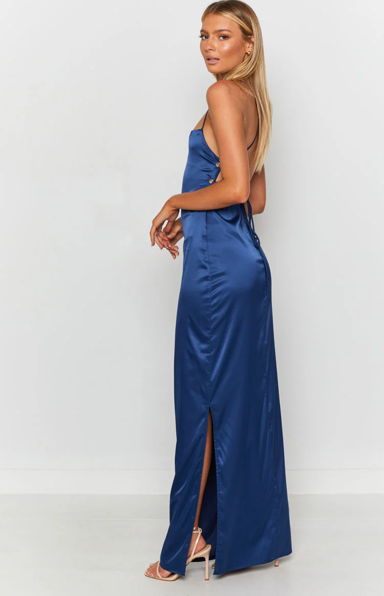 Manhattan Slip Formal Dress Navy - Image 12