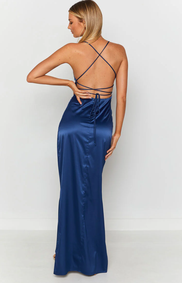 Manhattan Slip Formal Dress Navy - Image 13