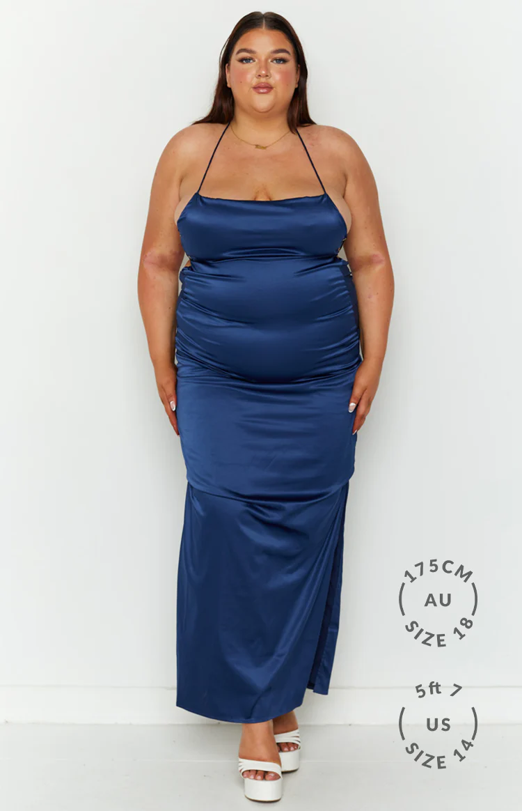 Manhattan Slip Formal Dress Navy - Image 7