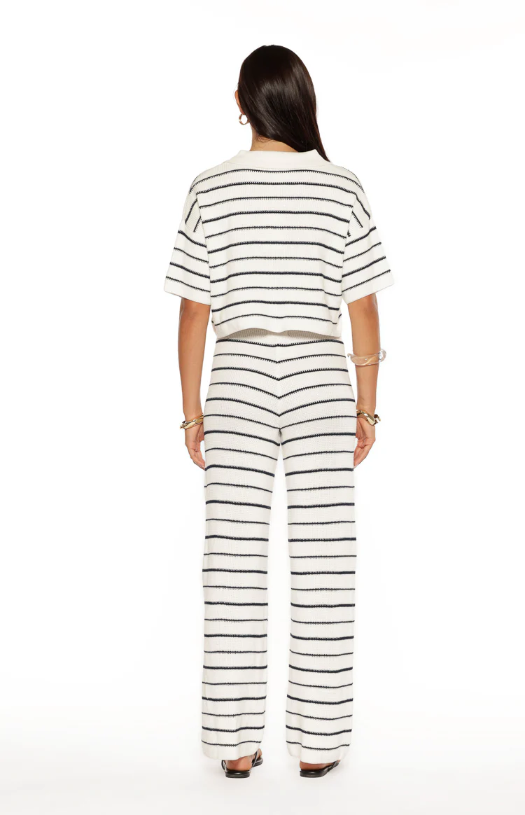 Maple White Navy Stripe Knit Pants - Image 7