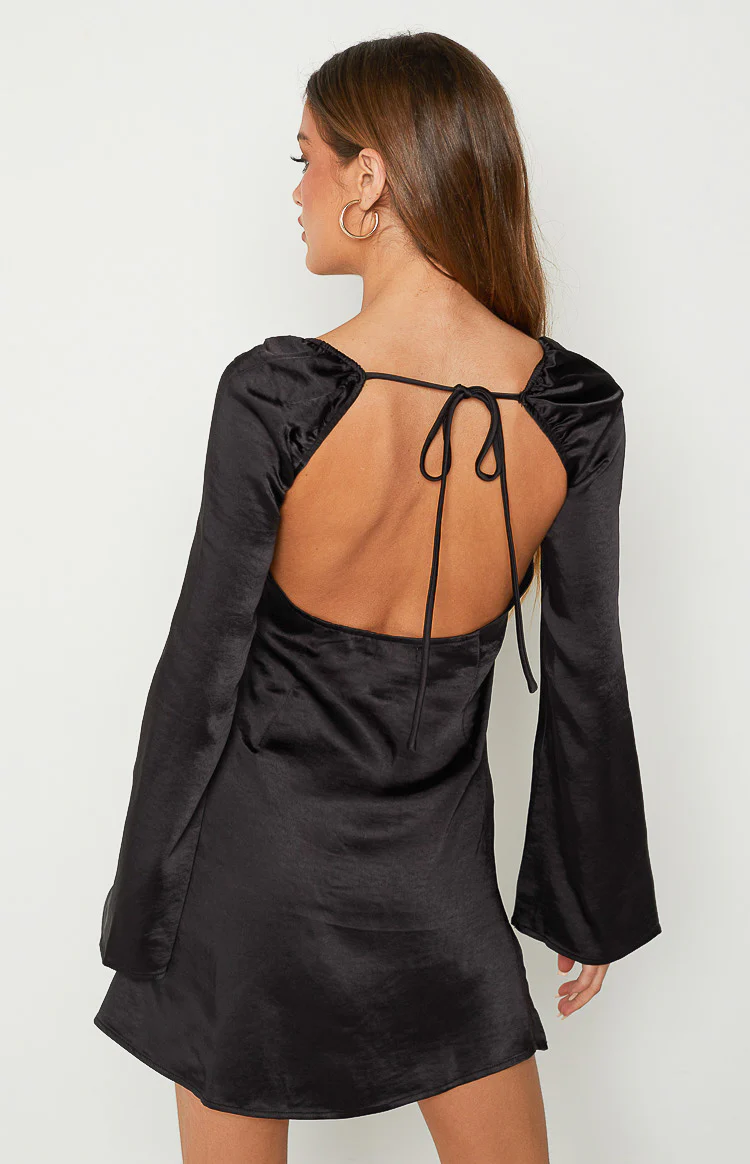 Marienne Black Mini Dress - Image 5