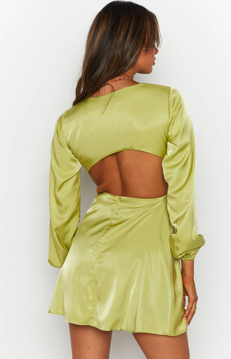 Mars Twist Mini Dress Green - Image 12