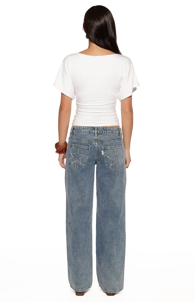 Muriel White Ruched Waist Jersey Top - Image 7