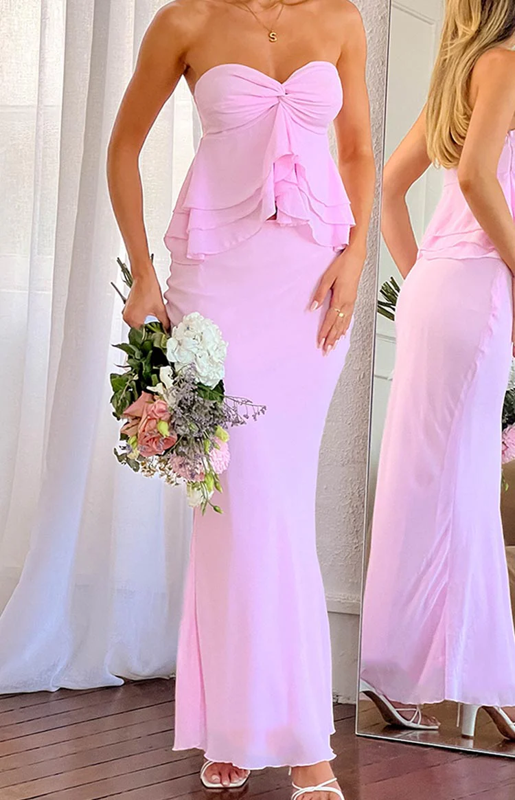 Myrna Pink Maxi Skirt - Image 7