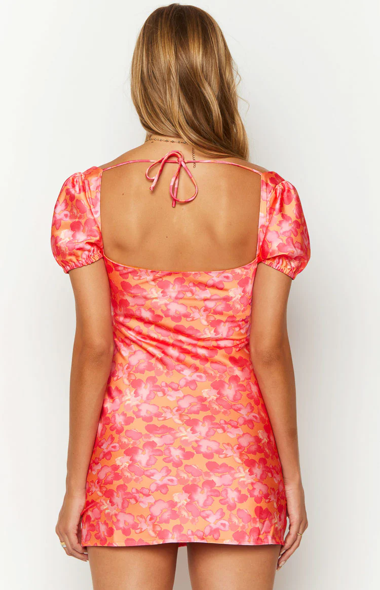 Naya Orange Floral Print Mini Dress - Image 5