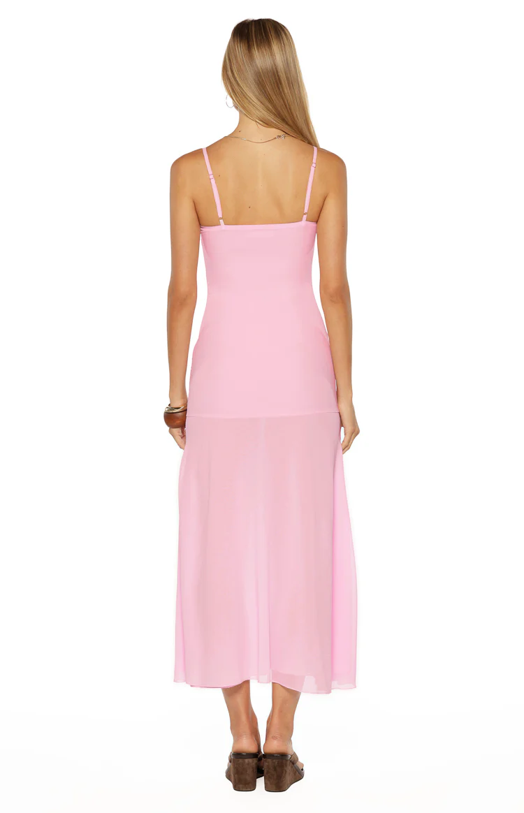 Oaklee Light Pink Embroidered Midi Dress - Image 7