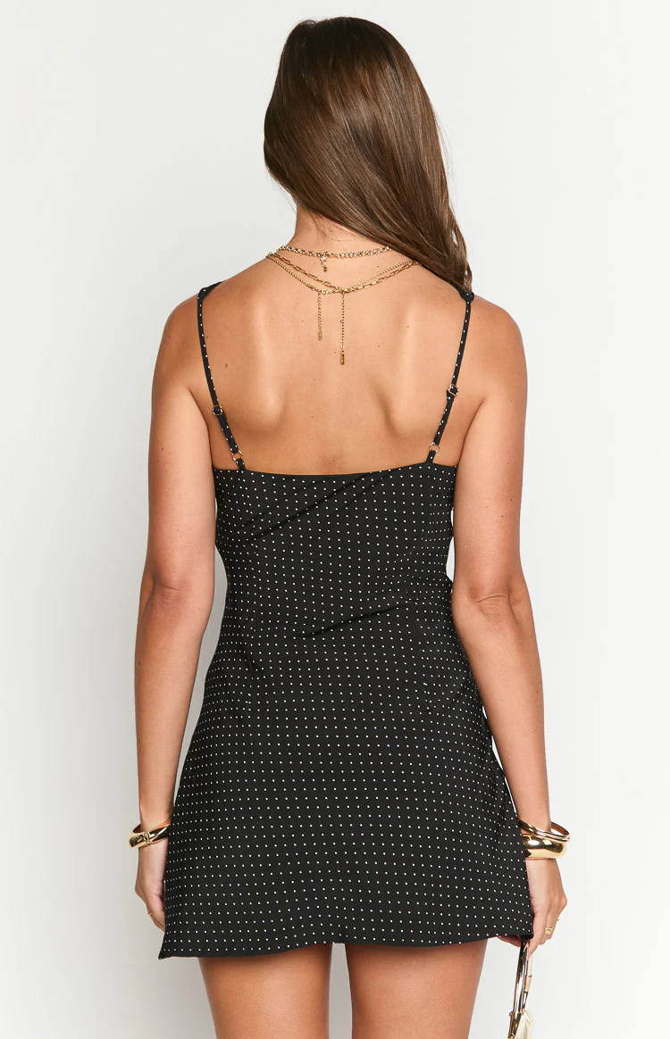 Oblivion Black Polka Dot Mini Dress - Image 5