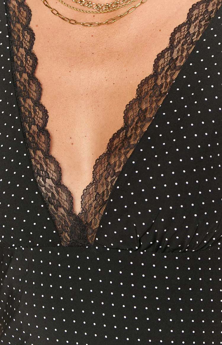 Oblivion Black Polka Dot Mini Dress - Image 6