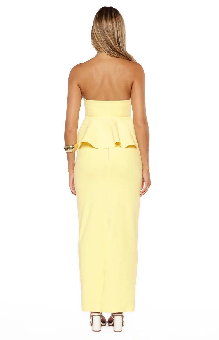 Olina Yellow Crepe Maxi Skirt - Image 5