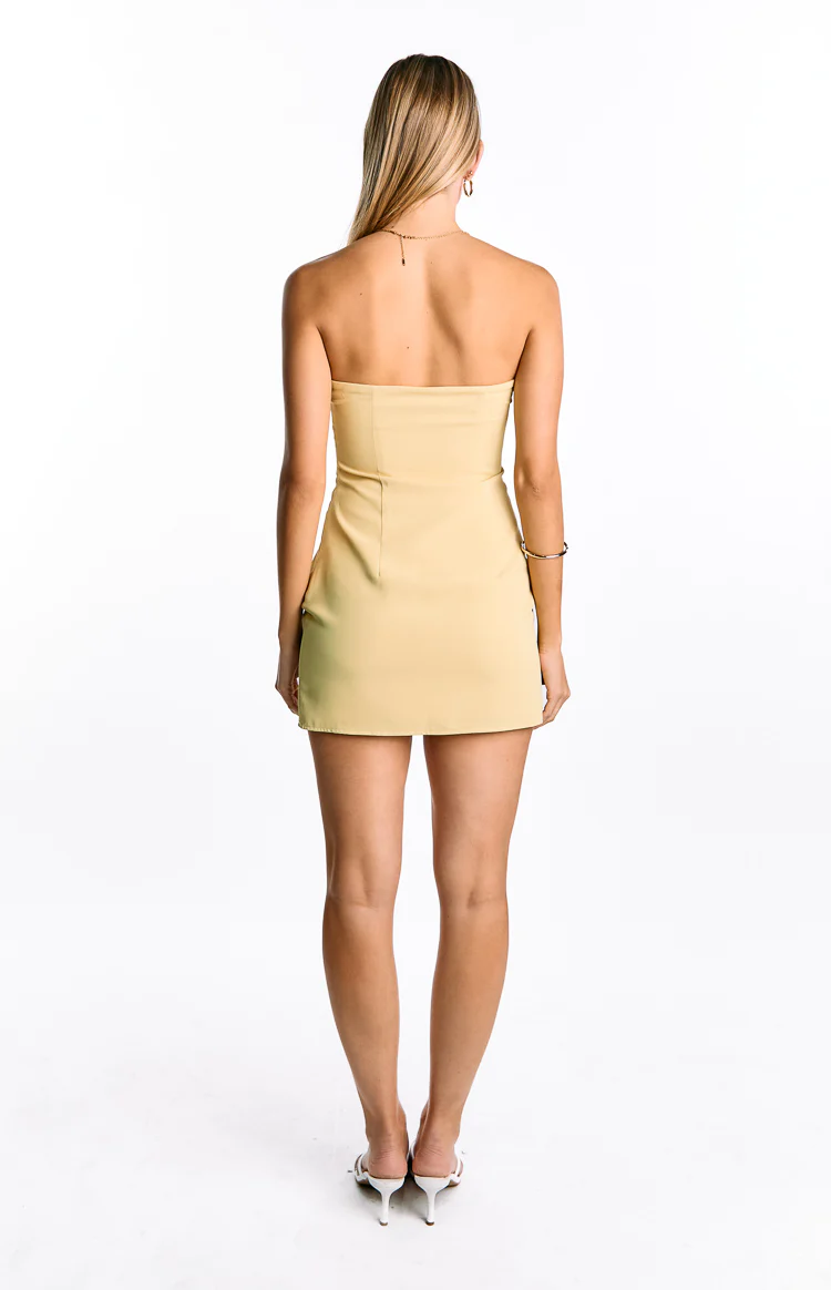 Oliva Butter Yellow Strapless Mini Dress - Image 5