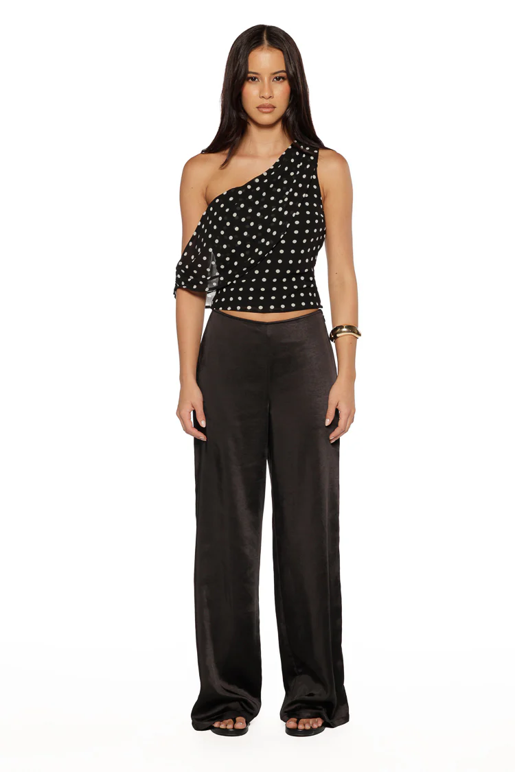 Orla Black Satin Straight Leg Pants - Image 6