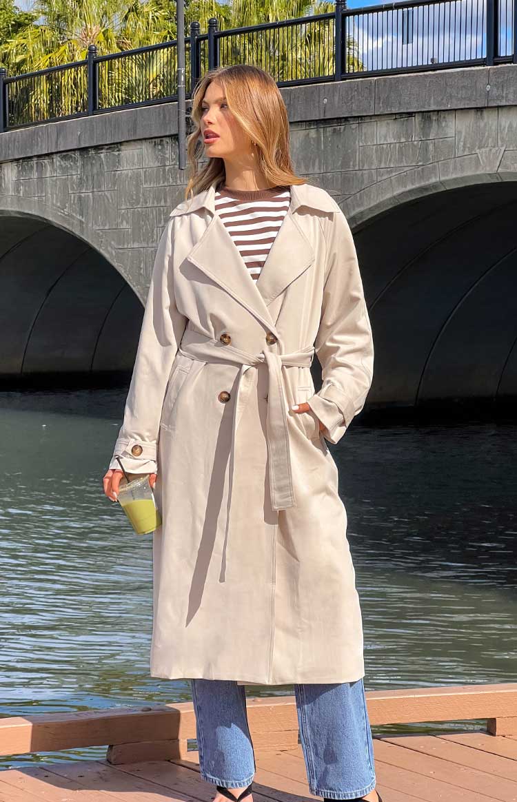 Orla Cream Belted Trench Coat - Image 11