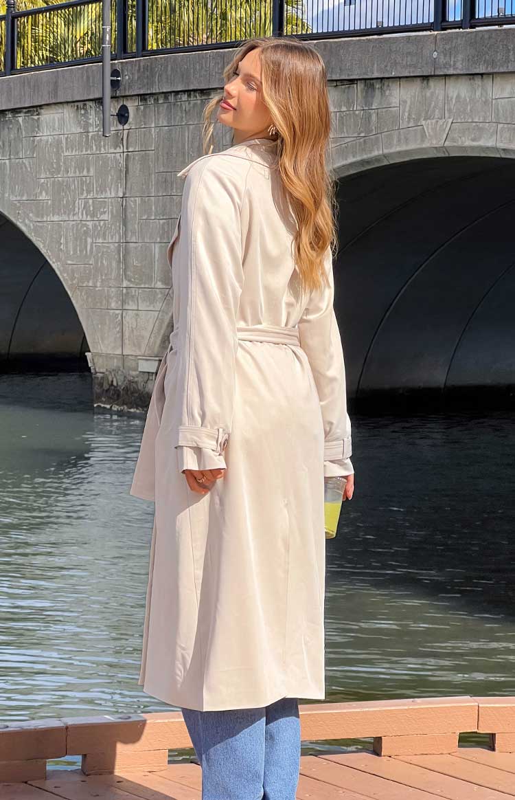 Orla Cream Belted Trench Coat - Image 13