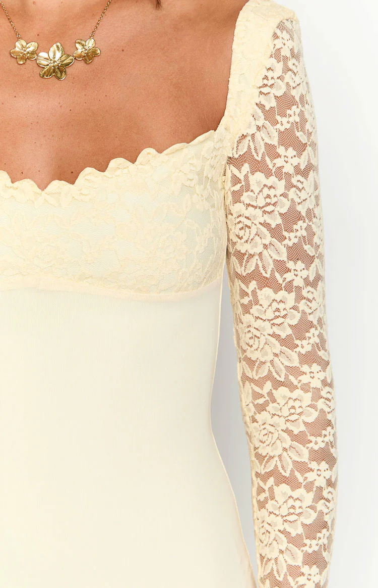 Orlanda Cream Maxi Dress - Image 6