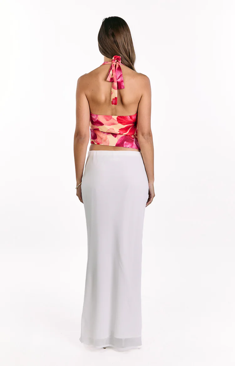 Ostara Yellow Orchid Cowl Neck Tie Top - Image 5