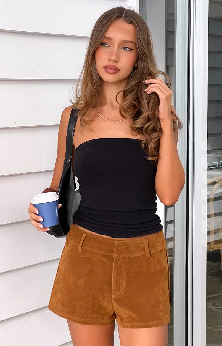 Ottie Tan Suedette Shorts - Image 11