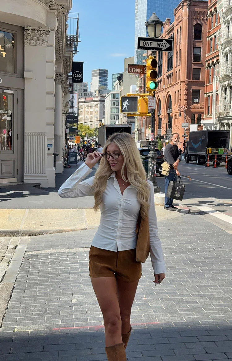 Ottie Tan Suedette Shorts - Image 5