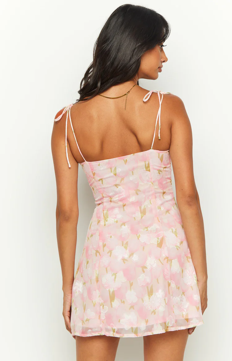Penny Lane Pink Floral Mini Dress - Image 5