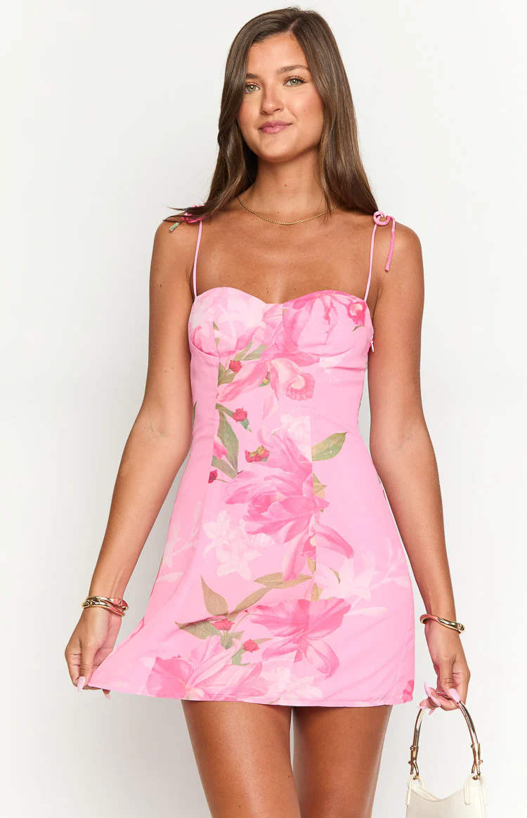 Penny Lane Pink Lily Mini Dress - Image 2