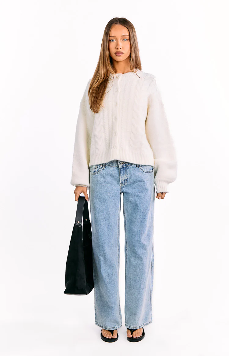 Percy Cream Cable Knit Cardigan - Image 5