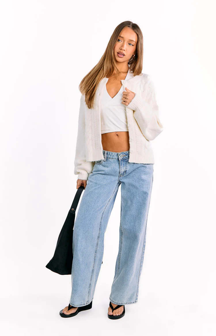 Percy Cream Cable Knit Cardigan - Image 9