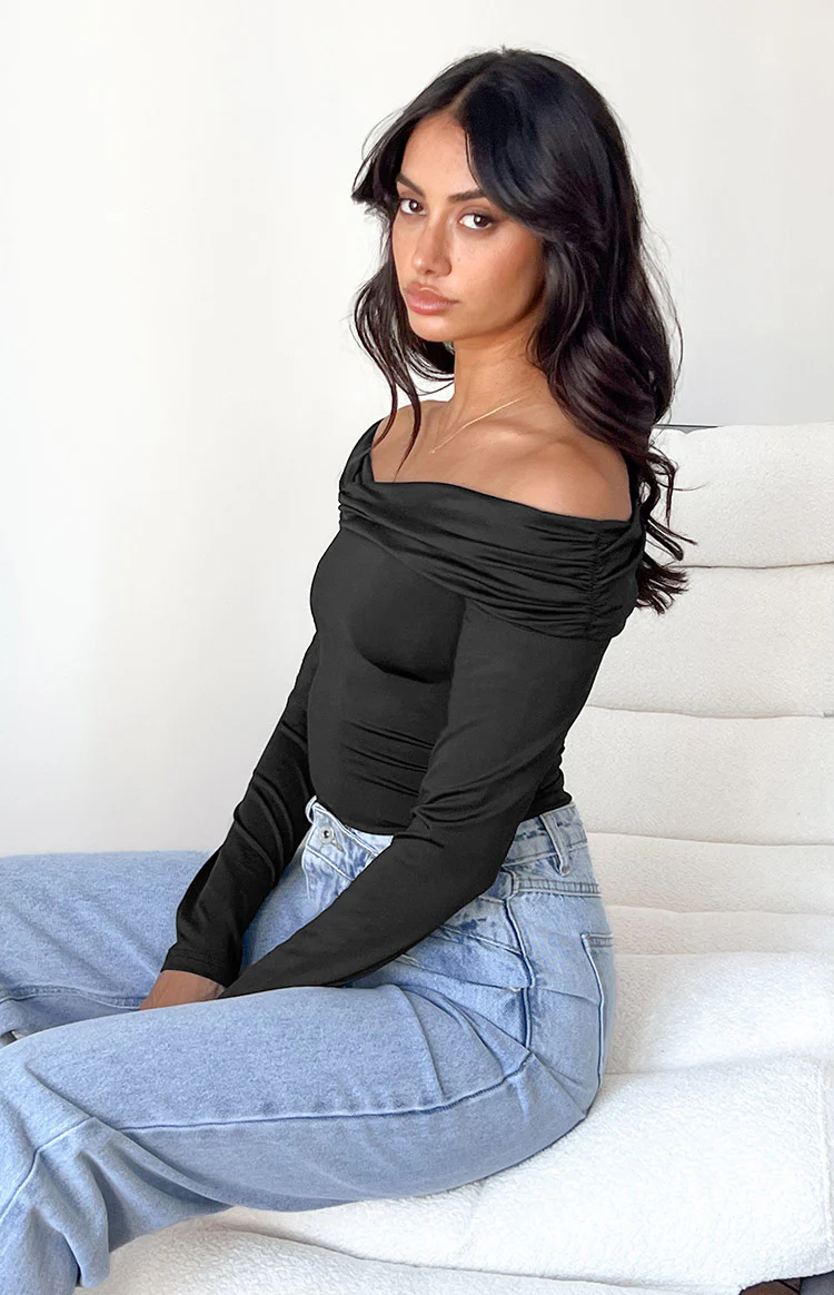 Phoenix Black Off Shoulder Bodysuit - Image 10