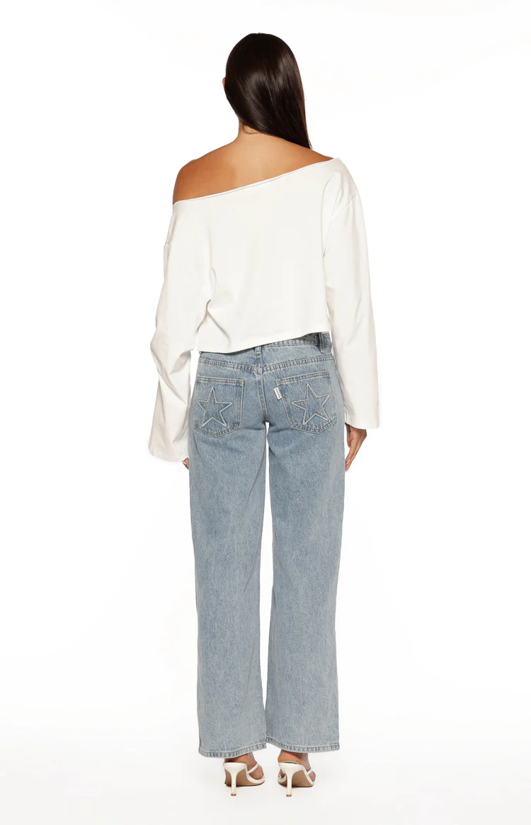 Phoenix White Off Shoulder Long Sleeve Top - Image 7