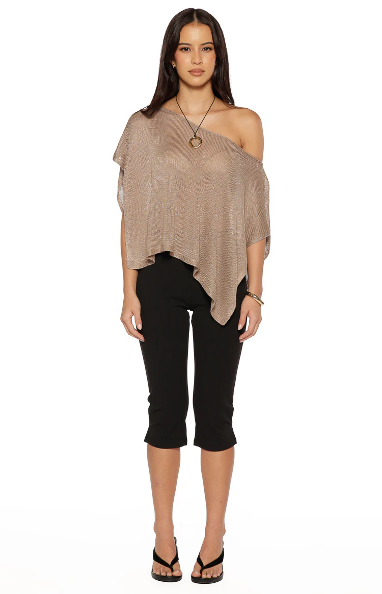 Pipa Metallic Knit Poncho - Image 5
